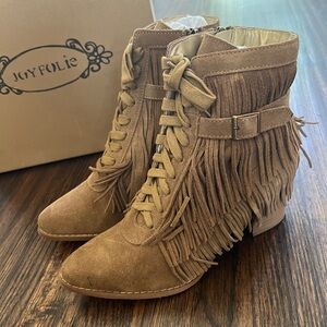 Joyfolie Nika Fringe Boot Size 7.5 New